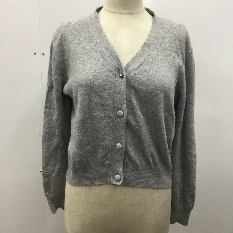スナイデル SNIDEL カーディガン 長袖 ショート丈 無地 FREE 無地 灰 / グレー / レディース USED 古着 中古 10021612