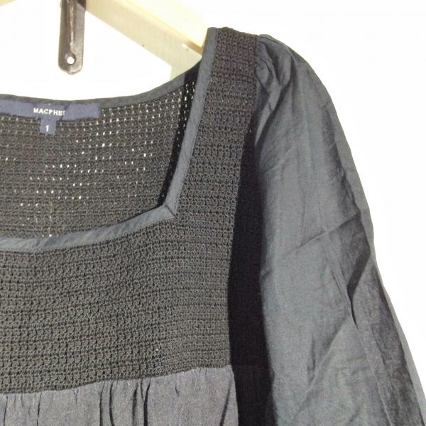 マカフィー MACPHEE カットソー  シルク混カットソー 1 黒 / ブラック /  レディース USED 古着 中古 10021631