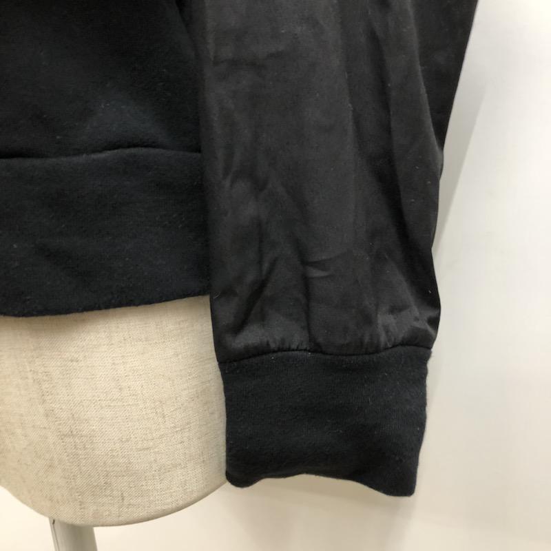 クローラ crolla トレーナー ビジュー付袖シフォンスウェット 黒 / ブラック / レディース USED 古着 中古 10021643