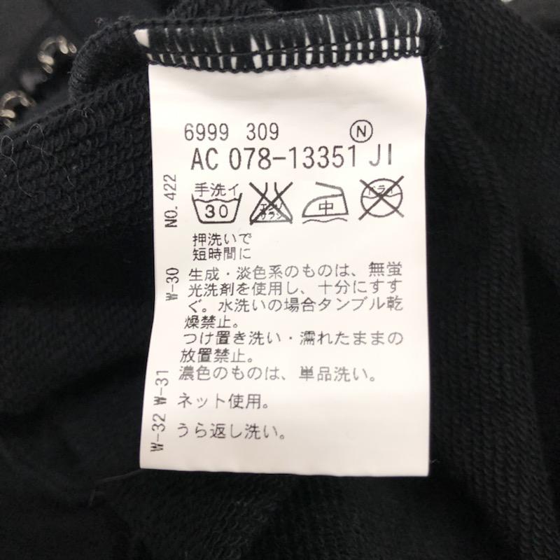 クローラ crolla トレーナー ビジュー付袖シフォンスウェット 黒 / ブラック / レディース USED 古着 中古 10021643