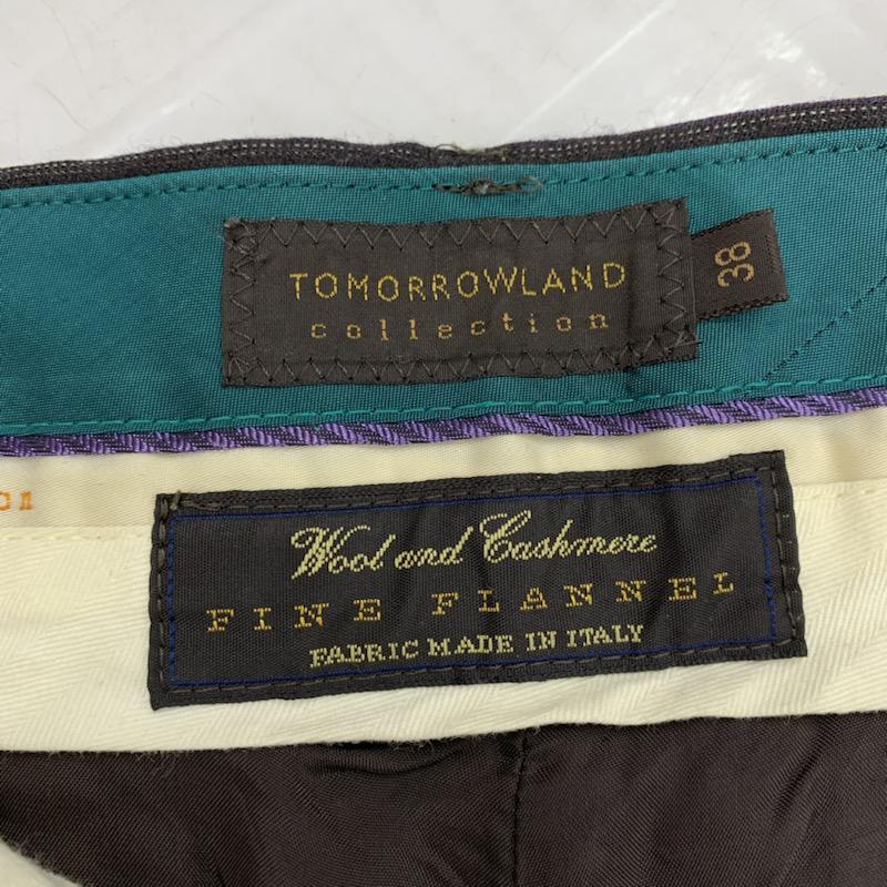 トゥモローランド TOMORROWLAND パンツ カシミヤ混ストライプパンツ 38 無地 灰 / グレー / レディース USED 古着 中古 10021657