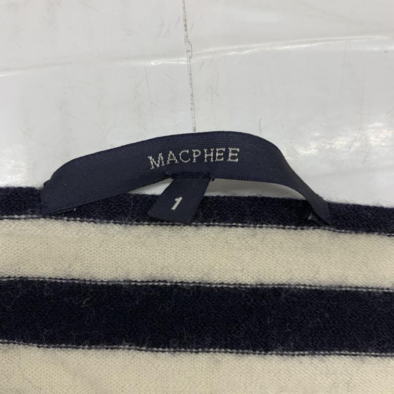 マカフィー MACPHEE ニット、セーター 長袖 長袖ニット ボーダー 1 ボーダー柄 紺 / ネイビー / X 白 / ホワイト / レディース USED 古着 中古 10021668