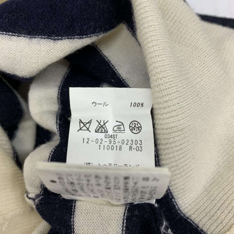 マカフィー MACPHEE ニット、セーター 長袖 長袖ニット ボーダー 1 ボーダー柄 紺 / ネイビー / X 白 / ホワイト / レディース USED 古着 中古 10021668