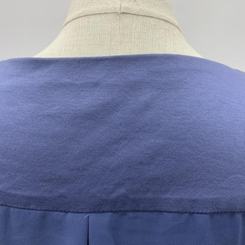 ナチュラルビューティー NATURAL BEAUTY カットソー シフォン切替カットソー 36 無地 青 / ブルー / レディース USED 古着 中古 10021688