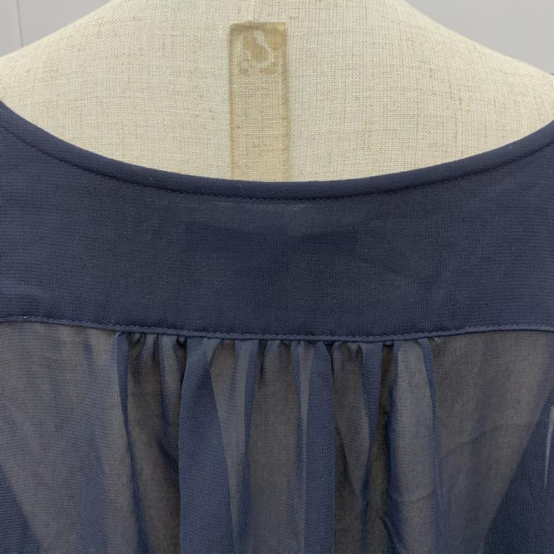 アダムエロペ ADAM ET ROPE' カットソー  シースルーカットソー 38 無地 紺 / ネイビー /  レディース USED 古着 中古 10021689