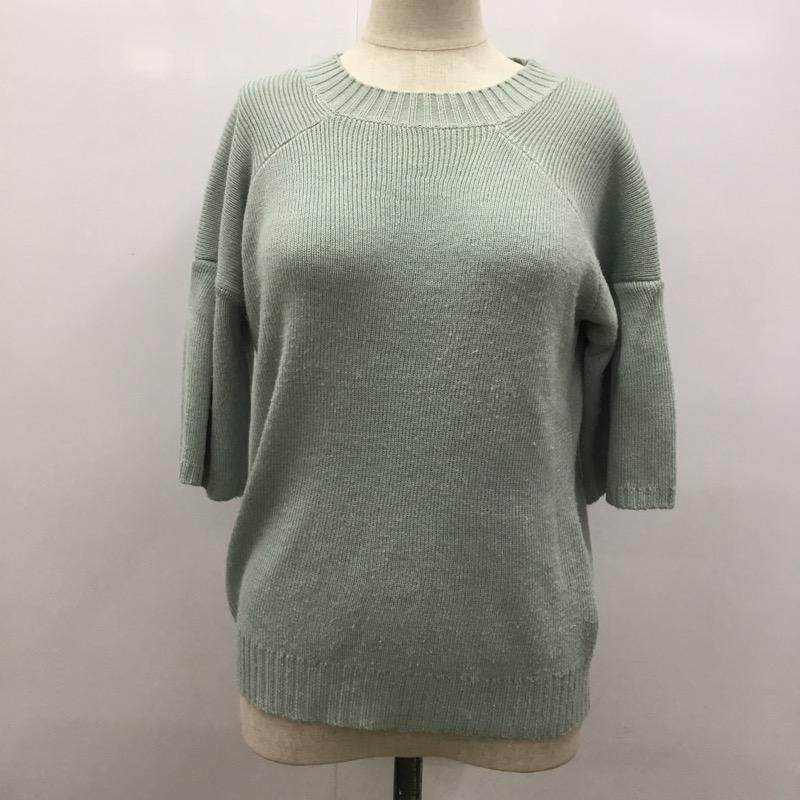 ダズリン dazzlin ニット、セーター ドロップショルダー半袖ニット FREE 無地 緑 / グリーン / レディース USED 古着 中古 10021691