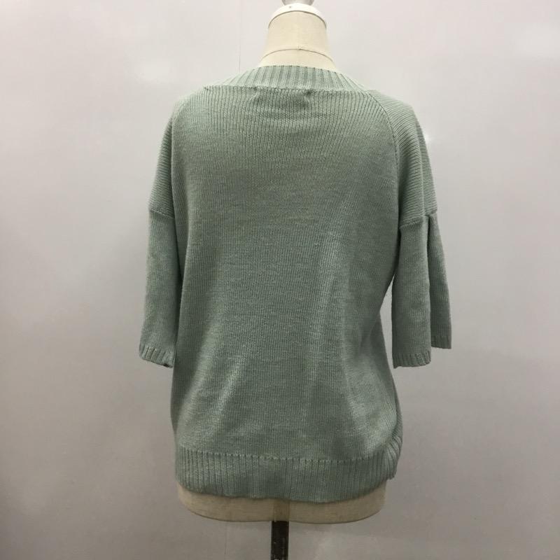 ダズリン dazzlin ニット、セーター ドロップショルダー半袖ニット FREE 無地 緑 / グリーン / レディース USED 古着 中古 10021691