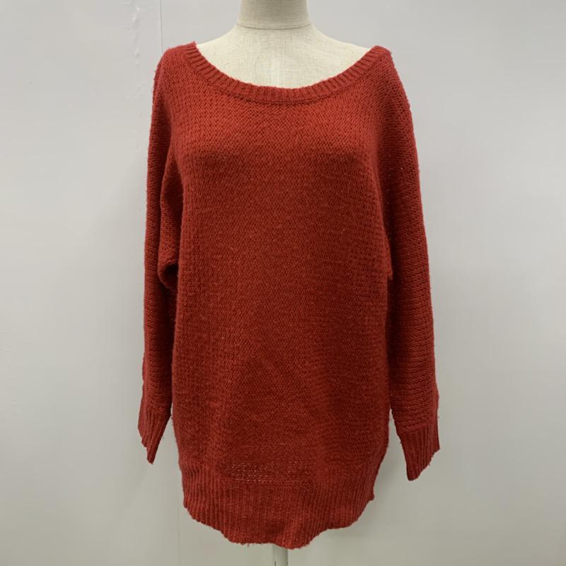 ローリーズファーム LOWRYS FARM チュニック ニットチュニック FREE 無地 赤 / レッド / レディース USED 古着 中古 10021694