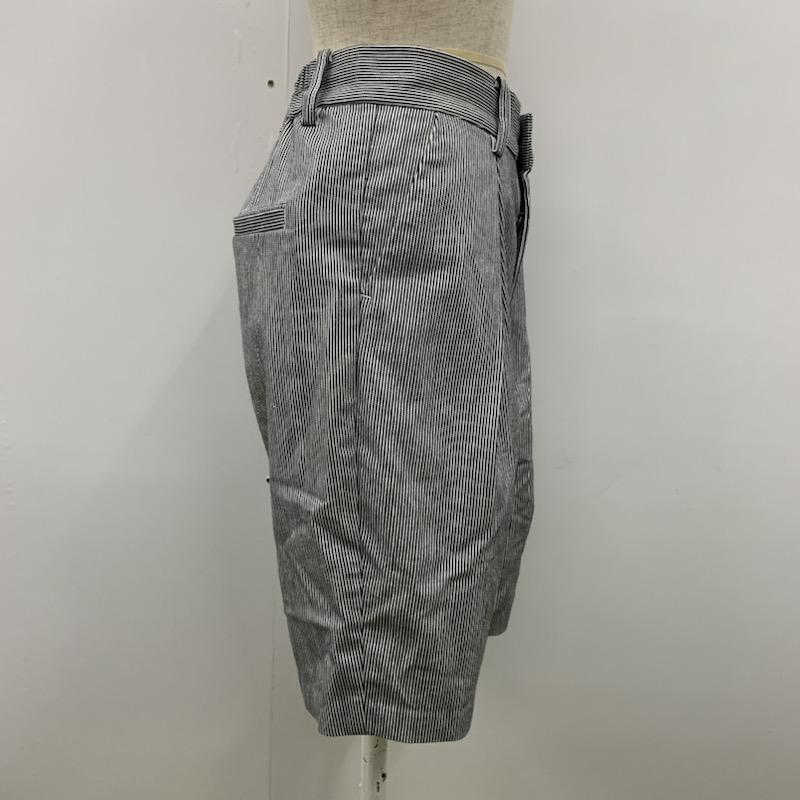 ケービーエフ KBF パンツ ストライプショートパンツ ONE ストライプ 黒 / ブラック / X 白 / ホワイト / レディース USED 古着 中古 10021702
