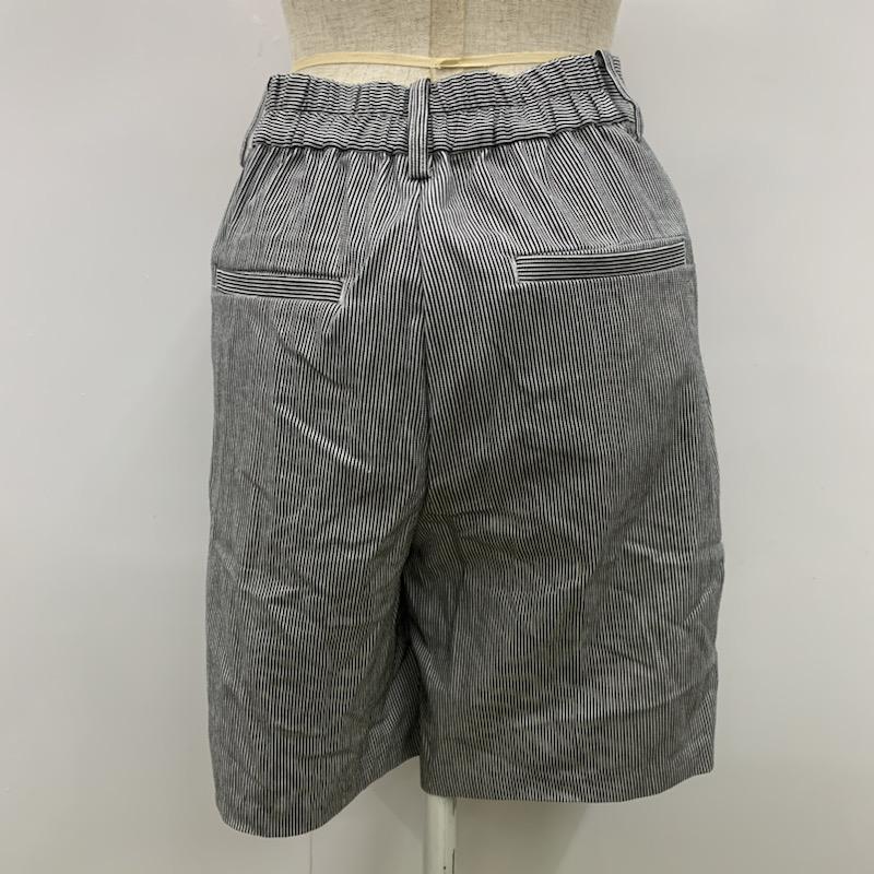 ケービーエフ KBF パンツ ストライプショートパンツ ONE ストライプ 黒 / ブラック / X 白 / ホワイト / レディース USED 古着 中古 10021702
