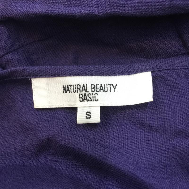 ナチュラルビューティーベーシック NATURAL BEAUTY BASIC チュニック スクエアネックチュニック S 無地 紺 / ネイビー / レディース USED 古着 中古 10021708
