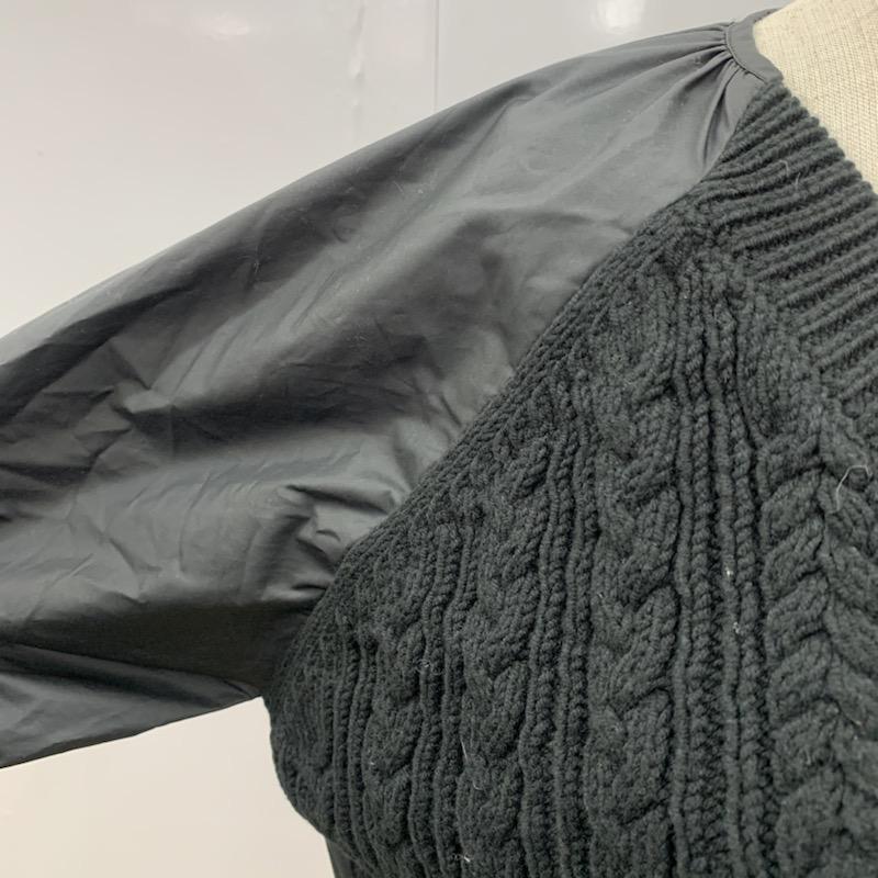 クローラ crolla カットソー  切替カットソー ケーブルニット 無地 黒 / ブラック /  レディース USED 古着 中古 10021711