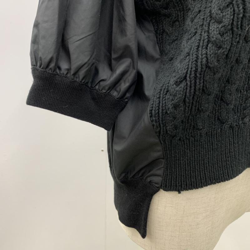 クローラ crolla カットソー  切替カットソー ケーブルニット 無地 黒 / ブラック /  レディース USED 古着 中古 10021711