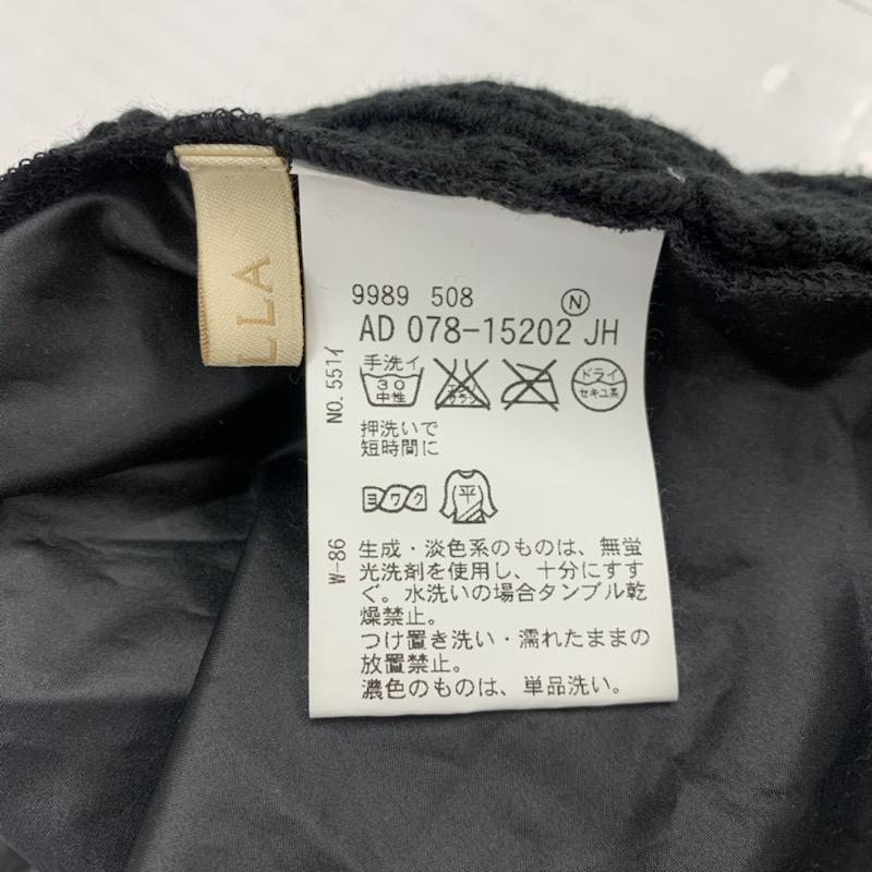 クローラ crolla カットソー  切替カットソー ケーブルニット 無地 黒 / ブラック /  レディース USED 古着 中古 10021711