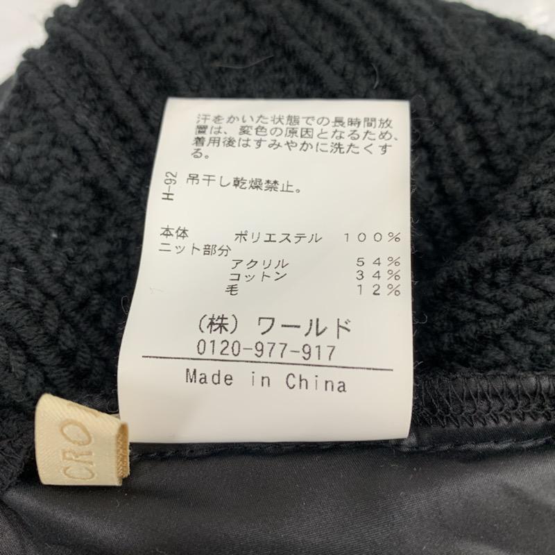 クローラ crolla カットソー  切替カットソー ケーブルニット 無地 黒 / ブラック /  レディース USED 古着 中古 10021711