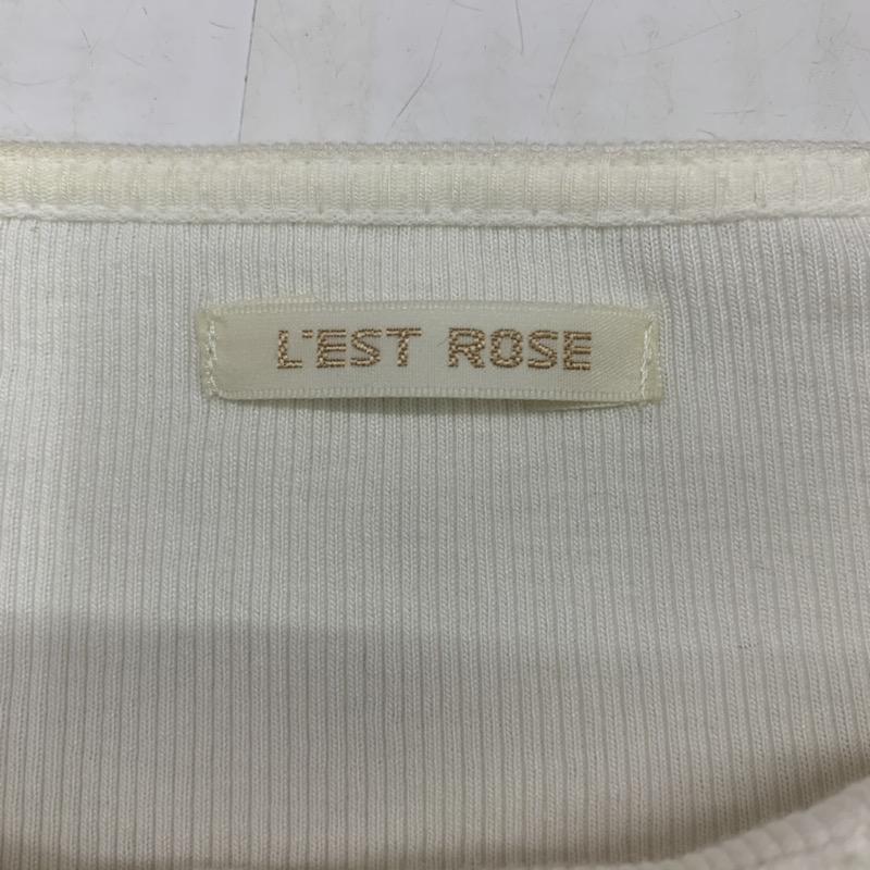 レストローズ L'EST ROSE カットソー  リブカットソー 2 無地 オフホワイト / オフホワイト /  レディース USED 古着 中古 10021758