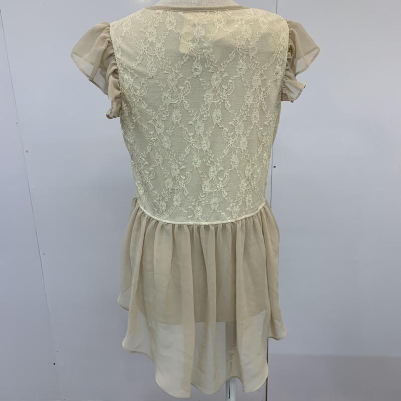 ボニカドット BONICA DOT カットソー  【新品】レースシフォンカットソー FREE 花柄 桃 / ピンク / X ベージュ / ベージュ /  レディース USED 古着 中古 10021762