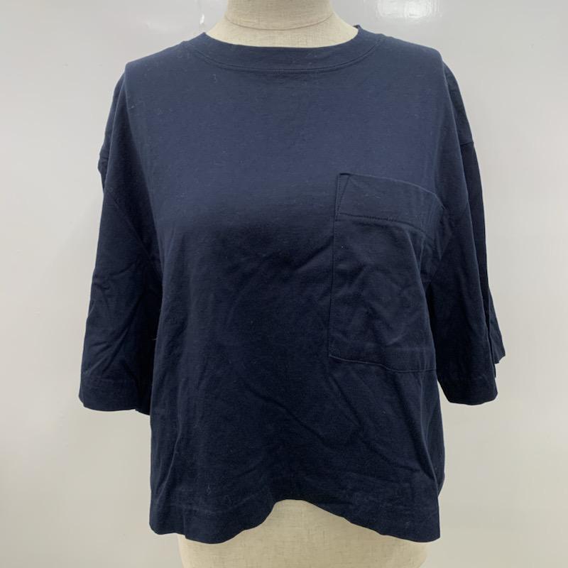 ラグナムーン LAGUNAMOON Tシャツ ポケットTシャツ ワイドシルエット FREE 無地 紺 / ネイビー / レディース USED 古着 中古 10021769