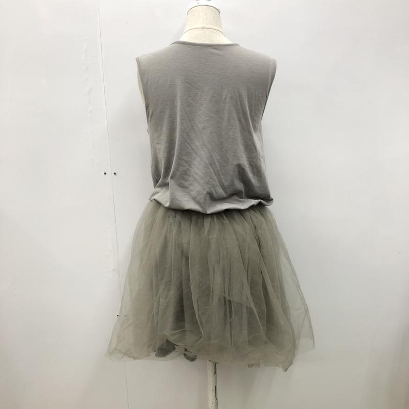 アダムエロペ ADAM ET ROPE' ワンピース ノースリーブワンピース レース チュール 38 無地 灰 / グレー / レディース USED 古着 中古 10021787
