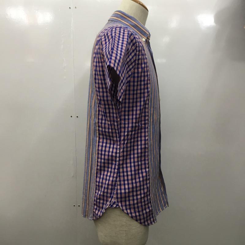 ハレ HARE シャツ、ブラウス 半袖シャツ S チェック X ストライプ メンズ USED 古着 中古 10021850