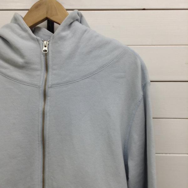 スティッフ STIFF パーカー Health knit ジップアップパーカー バックプリント M 無地 水色 / ライトブルー / メンズ USED 古着 中古 10022126