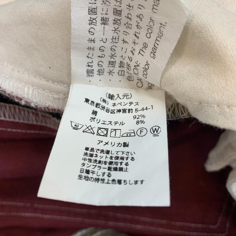 エーアイイー AIE パンツ ワークパンツ、ペインターパンツ コーデュロイ 無地 30 無地 白 / ホワイト / X 紺 / ネイビー / X カーキ / カーキ / X えんじ / ワインレッド / メンズ USED 古着 中古 10022150