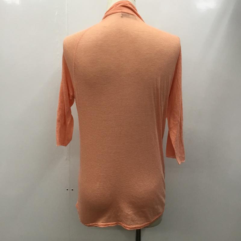 カラー kolor カットソー 七分袖 ボーダー 2 ボーダー柄 橙 / オレンジ / X 白 / ホワイト / メンズ USED 古着 中古 10022191