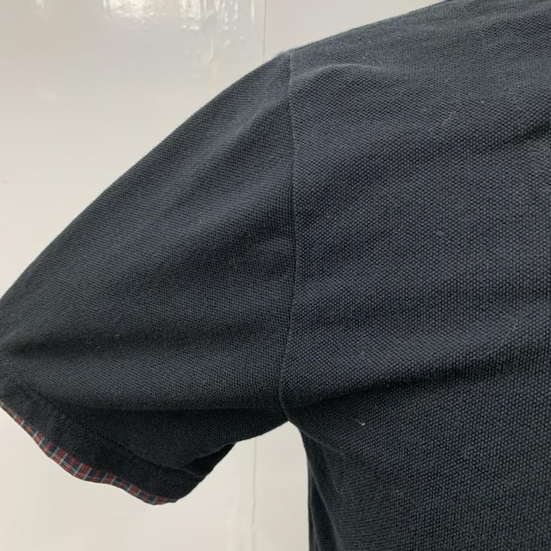 ビームス BEAMS ポロシャツ 半袖 無地 チェック S 無地 X チェック 黒 / ブラック / メンズ USED 古着 中古 10022234