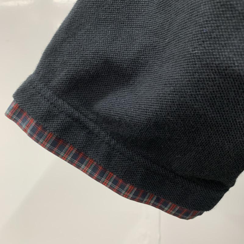 ビームス BEAMS ポロシャツ 半袖 無地 チェック S 無地 X チェック 黒 / ブラック / メンズ USED 古着 中古 10022234