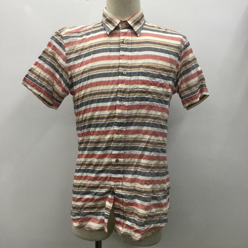 ユナイテッドアローズ UNITED ARROWS シャツ、ブラウス 半袖シャツ M ボーダー柄 メンズ USED 古着 中古 10022241