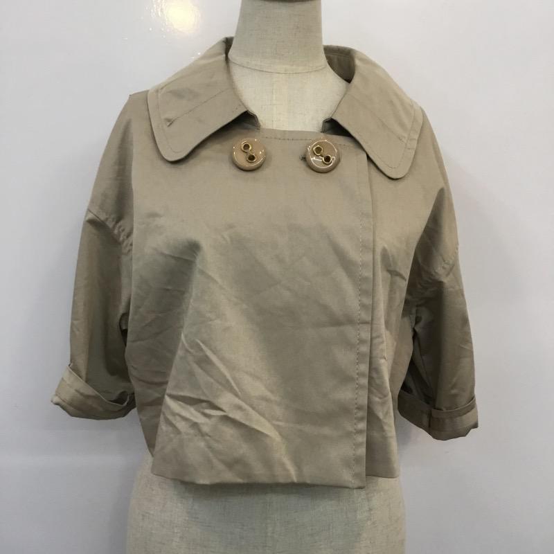 ファサードグリーン グリーンレーベルリラクシング FACADE GREEN green label relaxing ジャケット、上着 ジャケット 半袖 38 無地 ベージュ / ベージュ / レディース USED 古着 中古 10022311