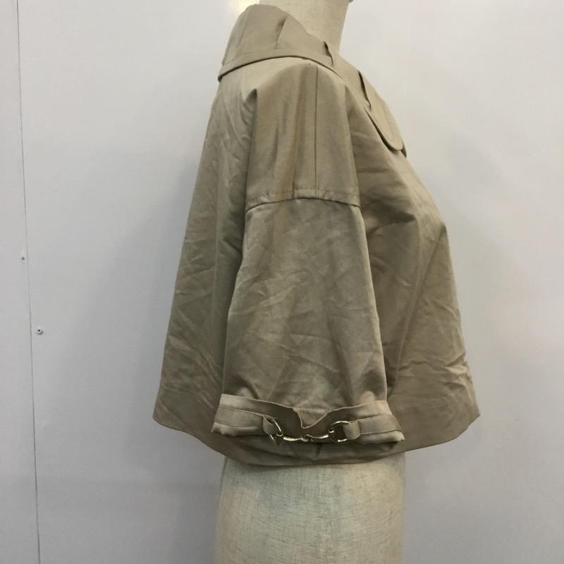 ファサードグリーン グリーンレーベルリラクシング FACADE GREEN green label relaxing ジャケット、上着 ジャケット 半袖 38 無地 ベージュ / ベージュ / レディース USED 古着 中古 10022311
