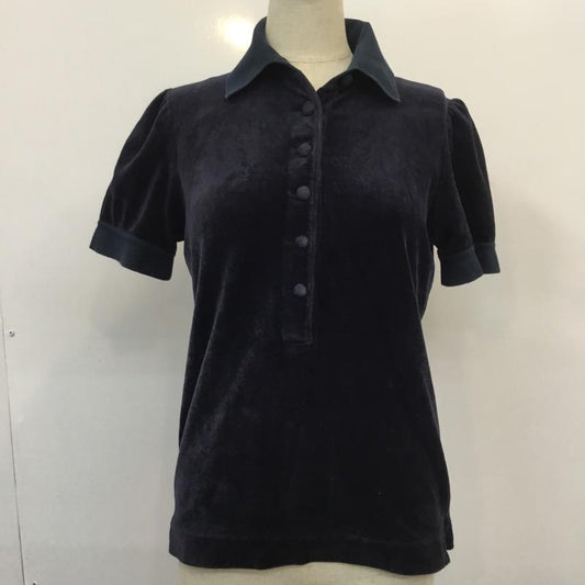 エィス A カットソー  半袖カットソー シャツ 無地 紺 / ネイビー /  レディース USED 古着 中古 10022335