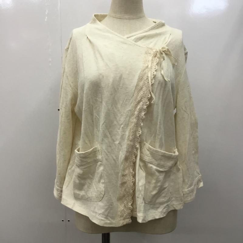 コンジェペイエ CONGESPAYES カーディガン 長袖 無地 レース 無地 X レース柄 アイボリー / アイボリー / レディース USED 古着 中古 10022379
