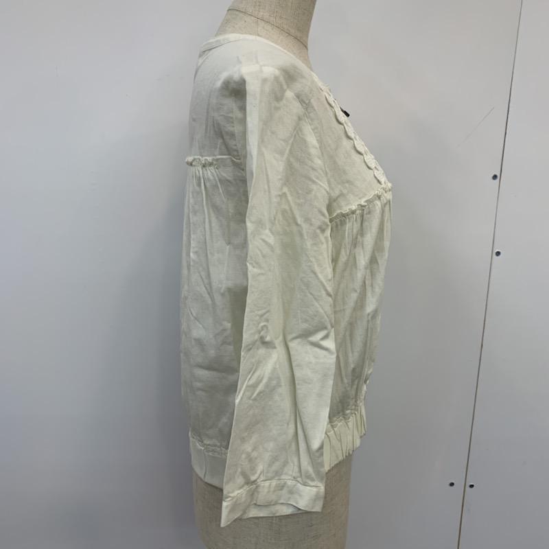 ナチュラルビューティーベーシック NATURAL BEAUTY BASIC ジャケット、上着 ジャンパー、ブルゾン ノーカラー レース 無地 S 無地 X レース柄 白 / ホワイト / レディース USED 古着 中古 10022396