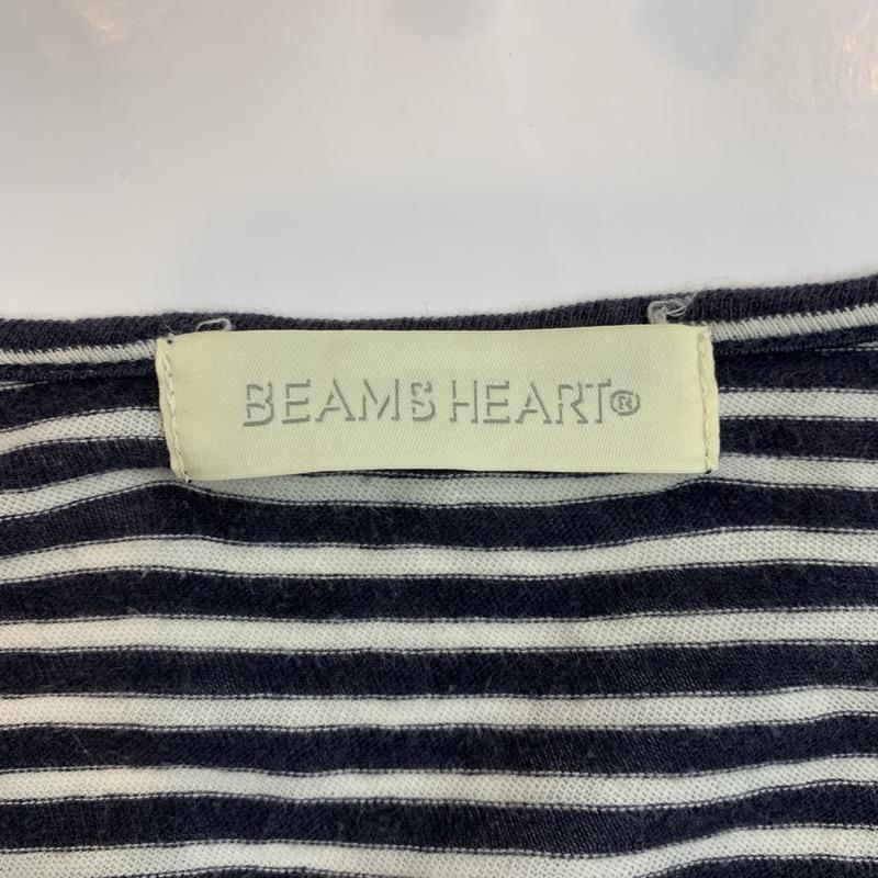 ビームス ハート BEAMS HEART Tシャツ 長袖 ロンT ボーダー ボーダー柄 白 / ホワイト / X 紺 / ネイビー / レディース USED 古着 中古 10022408