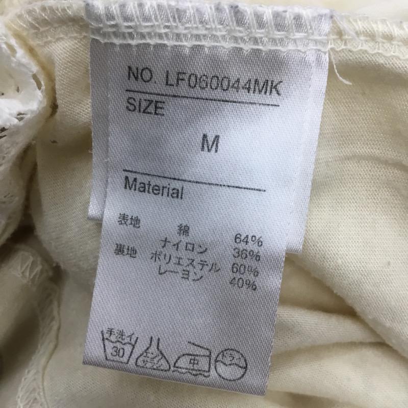 ローリーズファーム LOWRYS FARM カットソー 長袖 レース ペプラムカットソー M 花柄 X レース柄 アイボリー / アイボリー /  レディース USED 古着 中古 10022447