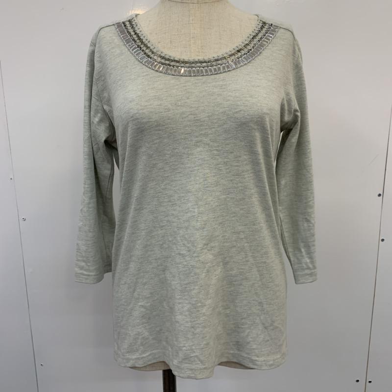 ビューティアンドユースユナイテッドアローズ BEAUTY&YOUTH UNITED ARROWS カットソー  七分袖 ビジュー カットソー 灰 / グレー /  レディース USED 古着 中古 10022450