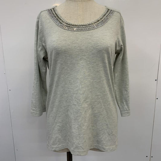 ビューティアンドユースユナイテッドアローズ BEAUTY&YOUTH UNITED ARROWS カットソー  七分袖 ビジュー カットソー 灰 / グレー /  レディース USED 古着 中古 10022450