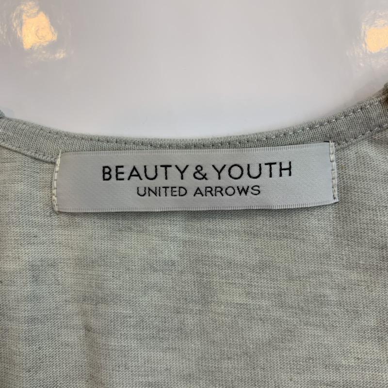 ビューティアンドユースユナイテッドアローズ BEAUTY&YOUTH UNITED ARROWS カットソー  七分袖 ビジュー カットソー 灰 / グレー /  レディース USED 古着 中古 10022450