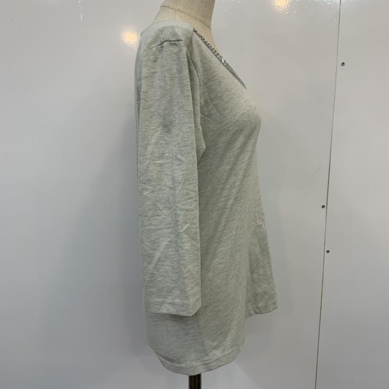 ビューティアンドユースユナイテッドアローズ BEAUTY&YOUTH UNITED ARROWS カットソー  七分袖 ビジュー カットソー 灰 / グレー /  レディース USED 古着 中古 10022450