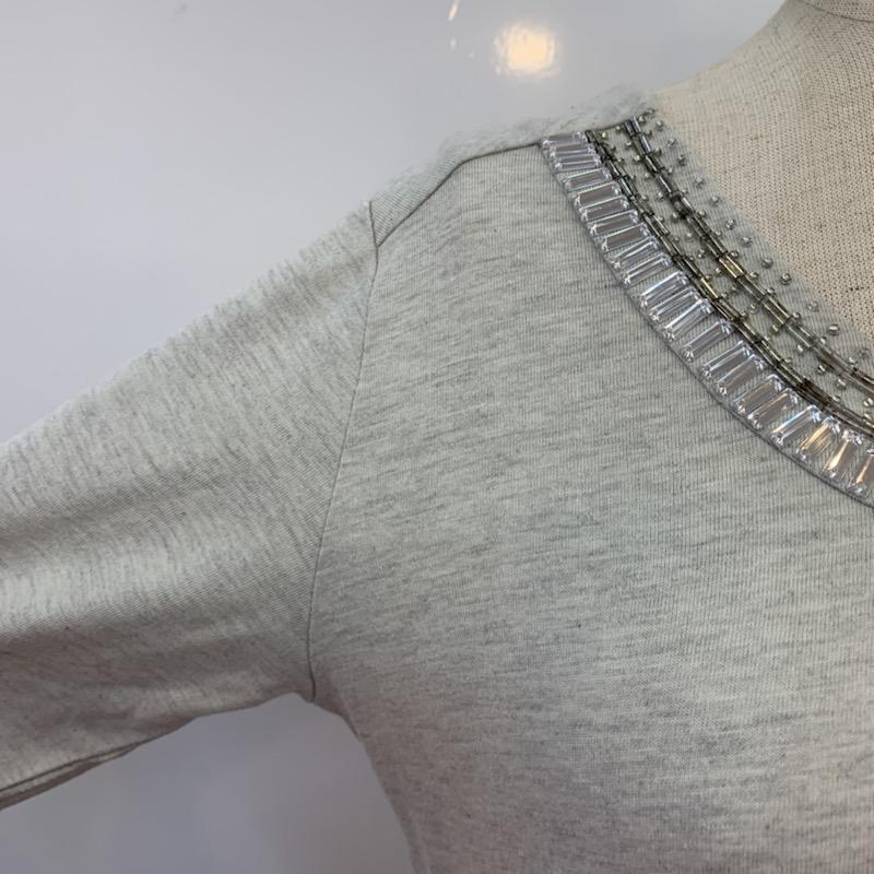 ビューティアンドユースユナイテッドアローズ BEAUTY&YOUTH UNITED ARROWS カットソー  七分袖 ビジュー カットソー 灰 / グレー /  レディース USED 古着 中古 10022450