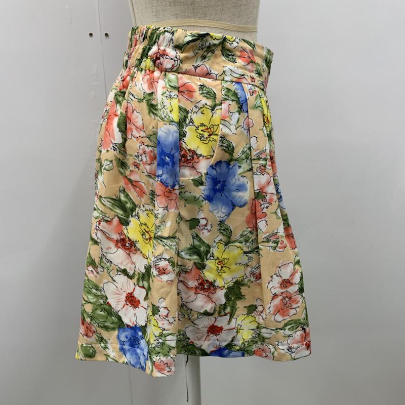 チャオパニック CIAOPANIC パンツ キュロット 花柄 M 花柄 ベージュ / ベージュ / X 赤 / レッド / X 黄 / イエロー / X 緑 / グリーン / X 水色 / ライトブルー / レディース USED 古着 中古 10022517