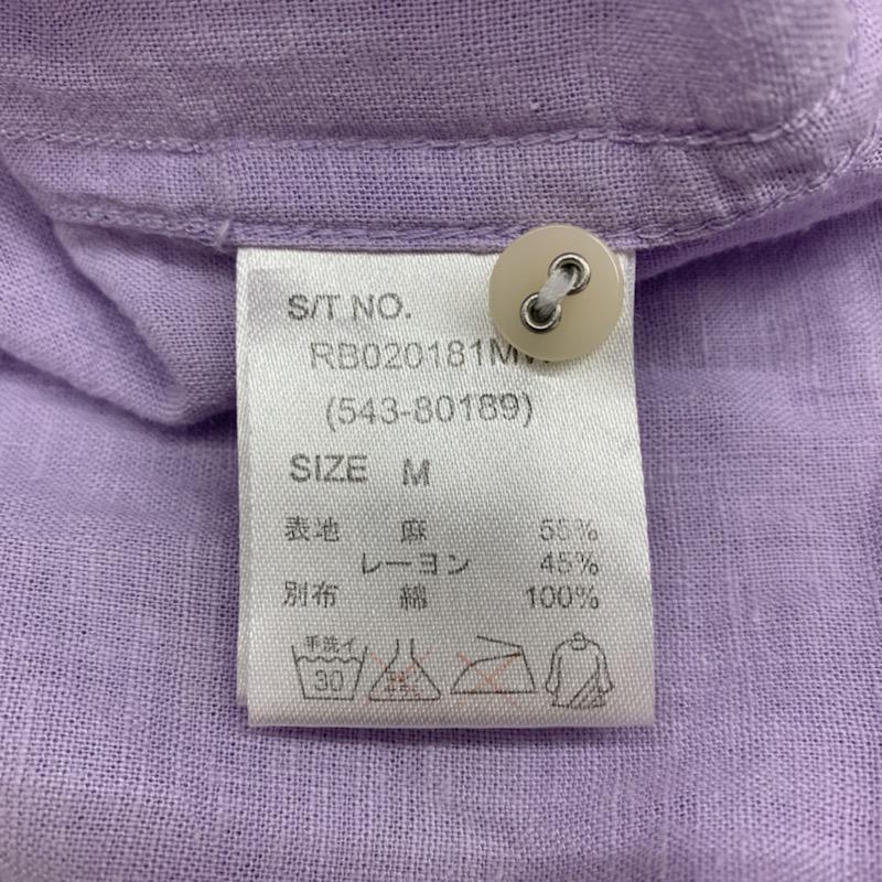 レイジブルー RAGEBLUE シャツ、ブラウス 七分袖 無地 M 無地 紫 / パープル / メンズ USED 古着 中古 10022697