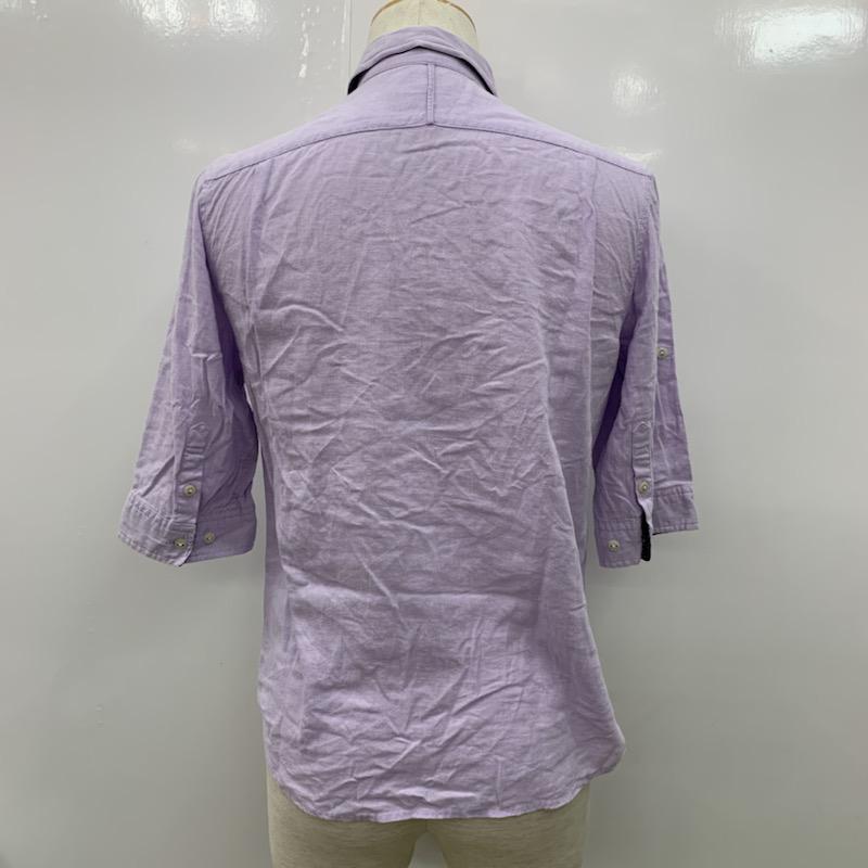 レイジブルー RAGEBLUE シャツ、ブラウス 七分袖 無地 M 無地 紫 / パープル / メンズ USED 古着 中古 10022697