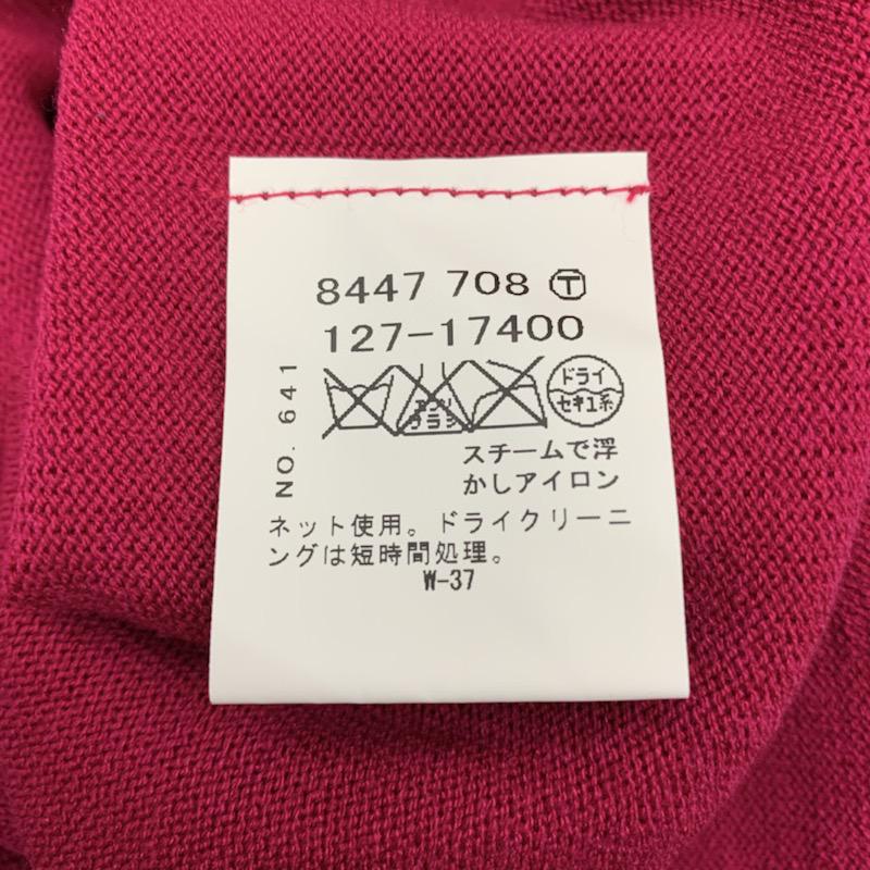 インディヴィ INDIVI ニット、セーター 長袖 Vネック 無地 38 無地 マゼンタ / マゼンタ / レディース USED 古着 中古 10022725