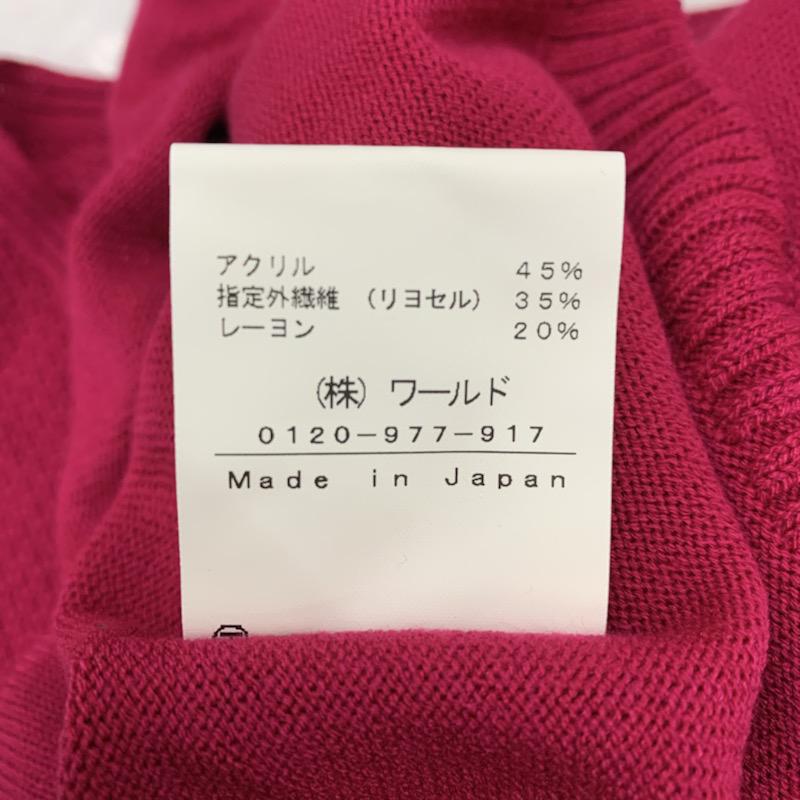 インディヴィ INDIVI ニット、セーター 長袖 Vネック 無地 38 無地 マゼンタ / マゼンタ / レディース USED 古着 中古 10022725