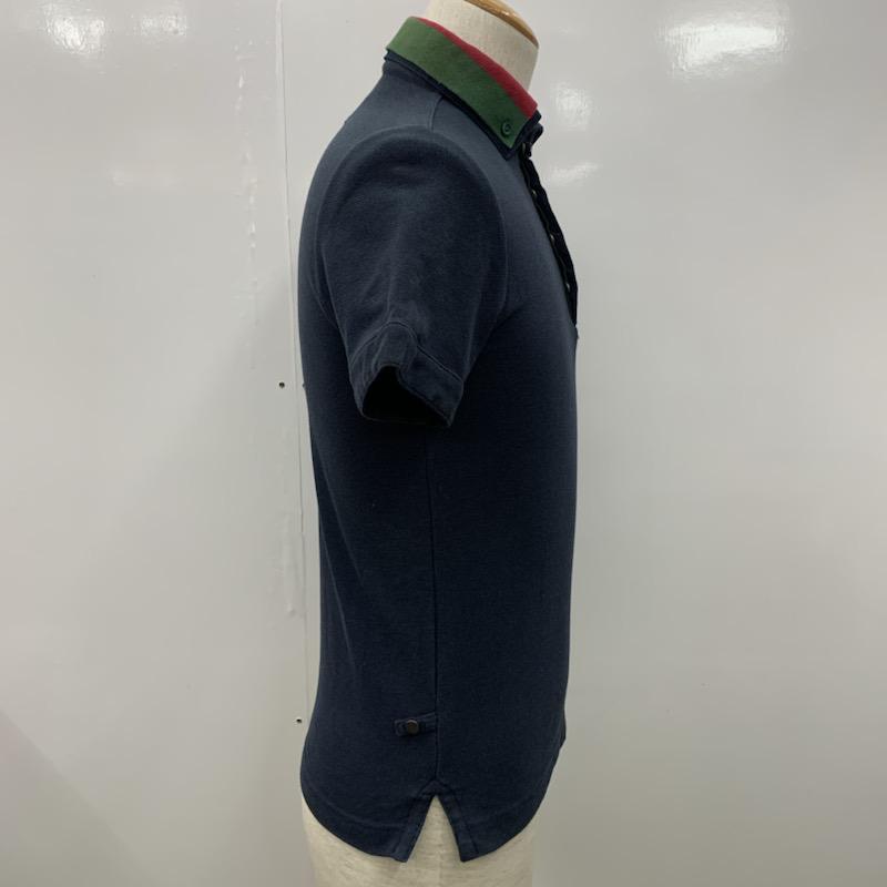 マクティグ maktig ポロシャツ 半袖 無地 ワンポイント 36 無地 紺 / ネイビー / メンズ USED 古着 中古 10022806