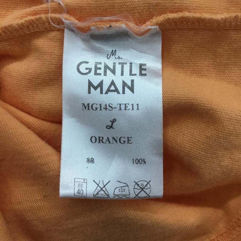ミスタージェントルマン MR.GENTLEMAN Tシャツ 半袖 無地 ロゴ L 無地 X ロゴ、文字 橙 / オレンジ / X 黒 / ブラック / メンズ USED 古着 中古 10022820