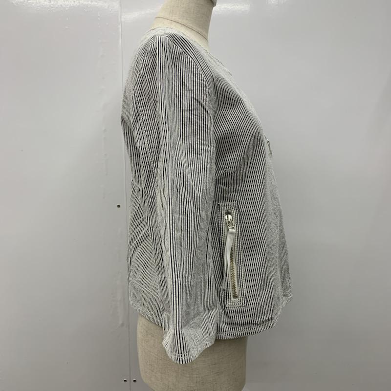 イネド INED ジャケット、上着 ジャンパー、ブルゾン ストライプ 7 ストライプ 白 / ホワイト / X 紺 / ネイビー / レディース USED 古着 中古 10022889